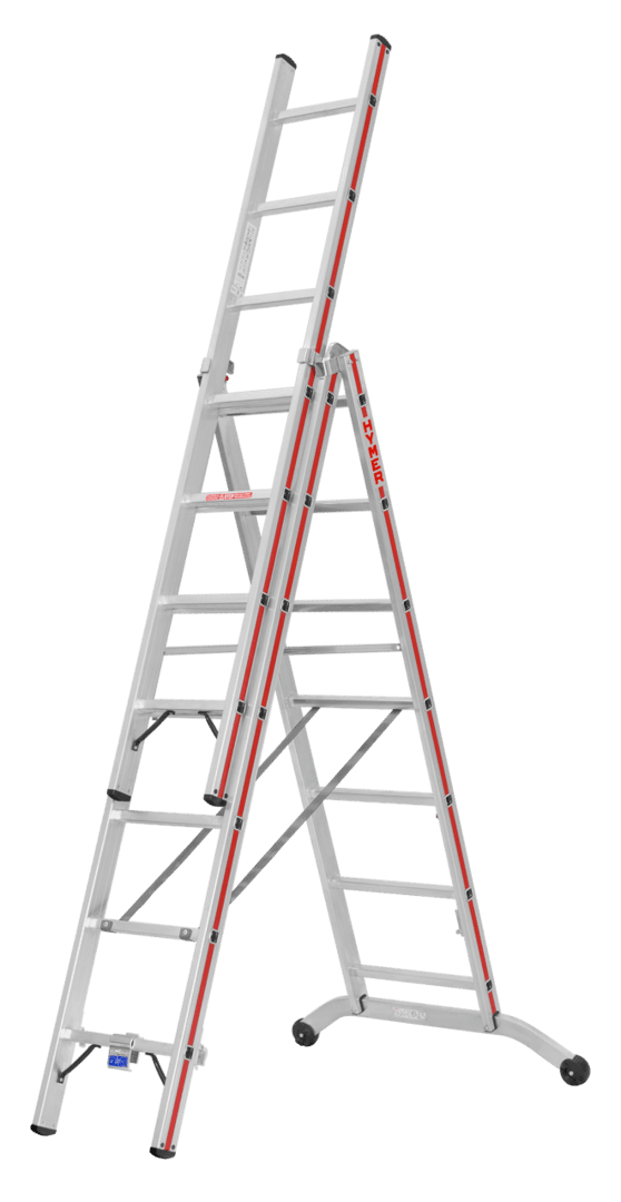 Hymer Red Line Industrial 3 Section Combination Ladder (6047) - Image 7